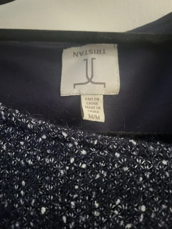 Tristan Mixed Media Tweed Moto Jacket - Black/Gray - Size M - Picture 5 of 6